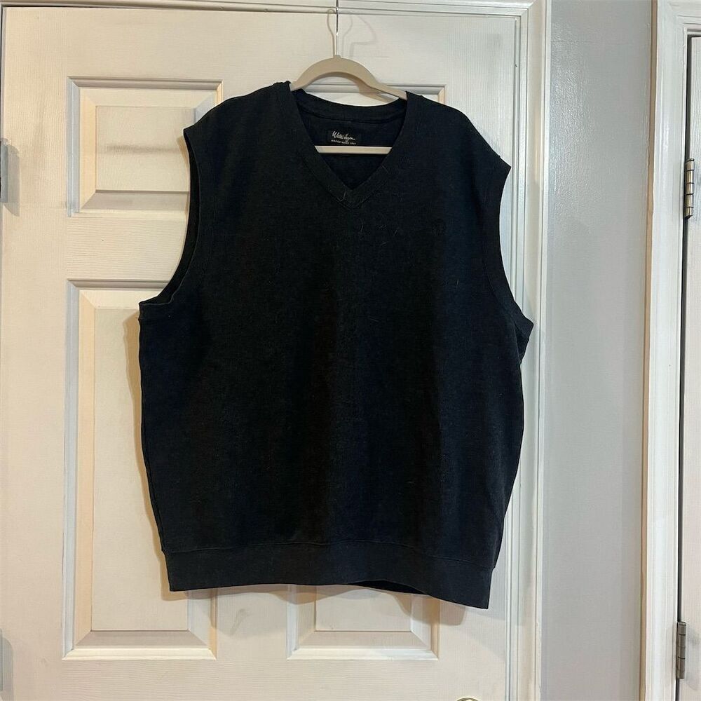 Walter Hagen Men's XL Gray V-Neck Sweater Vest Sleeveless Casual
